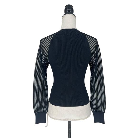 Club Monaco Black Sheer Sleeve Sweater - Picture 9 of 10